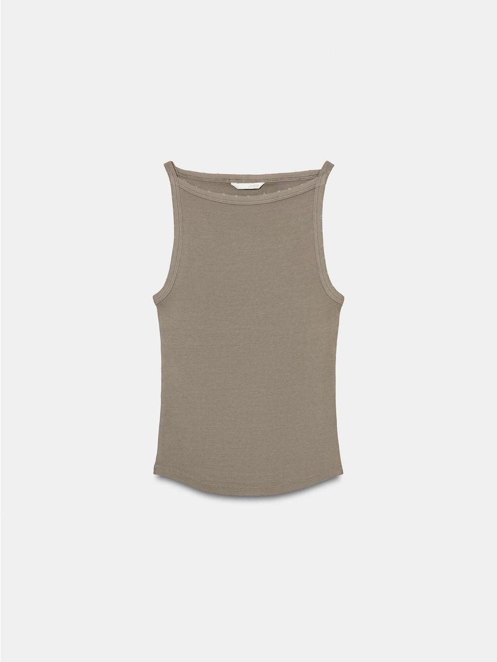 Washed Effect Rib Halter Top
